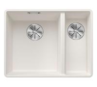 BLANCO SUBLINE 340/160-F - Évier de Cuisine Double Affleurant Pour Meubles Bas de 60 cm de Large - SILGRANIT - Blanc - 523571