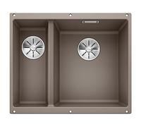 BLANCO SUBLINE 340/160-U - Évier de Cuisine Double Sous Plan pour Meubles Bas de 60 cm de Large - SILGRANIT - Marron - 523565
