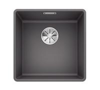 BLANCO SUBLINE 400-F - Évier de Cuisine Affleurant en Granit pour Meubles Bas de 50 cm de Large - SILGRANIT - Gris - 523495