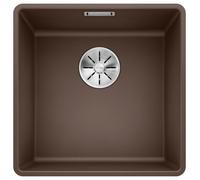 BLANCO SUBLINE 400-F, SILGRANIT® PuraDur®, cafe, sansà distance de l'écoulement