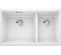 BLANCO SUBLINE 430/270-U - Évier de Cuisine Double Sous Plan pour Meubles Bas de 80 cm de Large - SILGRANIT - Blanc - 523155