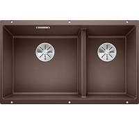 BLANCO SUBLINE 430/270-U - Évier de Cuisine Double Sous Plan pour Meubles Bas de 80 cm de Large - SILGRANIT - Marron - 523160