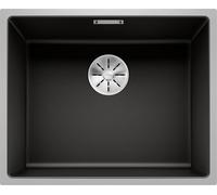 Blanco Évier Subline 500-IF SteelFrame, Silgranit noir, encastré/à surface, pour meuble 60 cm