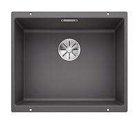 BLANCO SUBLINE 500-U - Évier de Cuisine en Granit pour Meubles Bas de 60 cm de Large - Sous Plan - SILGRANIT - Gris - 523433