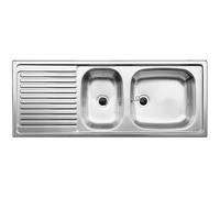Blanco Top EZS Évier encastrable - 110x43.5cm - épaisseur 0.8mm - clips de fixation réversibles - acier inoxydable 500847