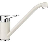 BLANCO WEGA II Robinet de cuisine en blanc doux/chromé - Haute pression - Clapet anti-retour - Cartouche en céramique - Qualité d'eau assurée et économie d'eau - 4,8 x 25,2 x 18,5 cm