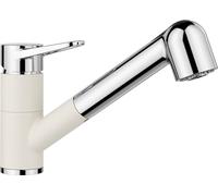 Blanco Wega S - Mitigeur d'évier avec douchette extractible, blanc doux/chrome 526982