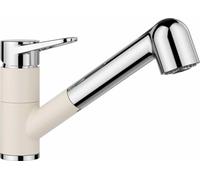 Blanco Wega S - Mitigeur d'évier avec douchette extractible, blanc/chrome 526982