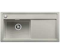 BLANCO zenar XL 6 S à vapeur Plus, évier de cuisine évier de granit en SILGRANIT PuraDur, 1 pièce, Gris perle, 60 cm Unterschrank - XL-Becken - Becken links-Holzschneidbrett
