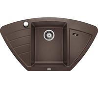 BLANCO ZIA 9 E - Évier d'Angle de Cuisine pour Meubles d'Angle de 90 cm ou Meubles Bas de 60 cm - SILGRANIT - Marron - 515073