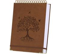 Blank Notebook Sketch Book, 300 Pages No Bleed Sketch Pads for Drawing, Leather Hardcover Artist Sketchbook with Perforated 100GSM Thick Paper & Back Pocket, Spiral Unlined Journal Notebook B5, Brown