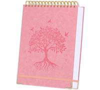 Blank Notebook Sketch Book, 300 Pages No Bleed Sketch Pads for Drawing, Leather Hardcover Artist Sketchbook with Perforated 100GSM Thick Paper & Back Pocket, Spiral Unlined Journal Notebook B5, Pink