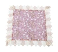 Blanketswarm Petite Nappe Carrée avec Macramé en Dentelle pour Table Ronde, Table D'appoint, Table de Chevet, Housse de Table à Pompons pour Décoration de Table de Ferme ou de Cuisine(60 * 60-S)
