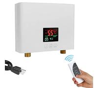 BLANKX Chauffe-Eau Instantané 110V 220V 3000W avec Affichage Numérique, Mini Chauffe-Eau Électrique sans Réservoir,pour Cuisine et Salle de Bain,Température Maximale 55 °C,White-3000Wto220V