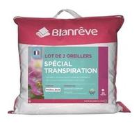 BLANREVE Lot de 2 Oreillers Special Transpiration - 60 x 60 cm - Blanc blanc G