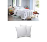 Blanrêve Lot de Couette Toutes Saisons Anti Acariens - 2 Personnes - 240x220cm Lot de 2 Oreillers Confort - Doux et Moelleux - 60x60 cm