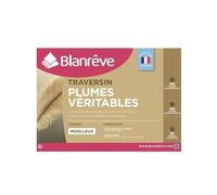 Blanrêve - Traversin d'Antan Naturel Plume et Eco Responsable - Confort Mi-Ferme - Entretien Facile - 160 cm - Blanc