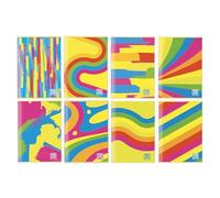 Blasetti - 10 Maxi Cahier One Color FANTAFLUO avec Jolly Page. Papier de 80 g, 80 façades + revêtement, couverture 7 couleurs fluo avec plastification mate, paquet contenant des couleurs assorties -