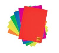 Blasetti - 10 Maxi Cahier One Color FLUO avec Jolly Page. Papier de 80 g, 80 façades + revêtement, couverture fluo avec plastification mate, paquet contenant des couleurs assorties - Ligne 0C