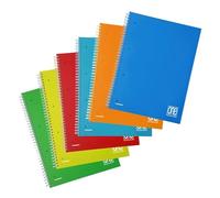 Blasetti - Lot de 6 One Color - Cahier de composition Reliure à spirale - Format A4 (22,2x29,7) - 160 pages en papier ordinaire 80 g/m² - Lignage 4M - Couverture en polipropylène Couleurs assorties