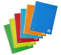Blasetti - Lot de 6 One Color - Cahier de composition Reliure à spirale - Format A4 (22,2x29,7) - 160 pages en papier ordinaire 80 g/m² - Lignage 5M - Couverture en polipropylène