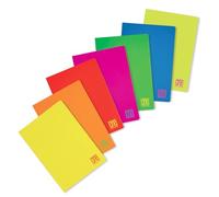 Blasetti One Color FLUO Cahier format A4, Maxi cahiers avec Jolly Page, Lot de 10 pièces, papier de 80 g, couverture monochrome, rayures 0B avec marges 3e élémentaire