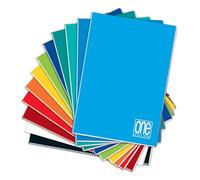 Blasetti - Paquet de 10 One Color - Cahier de composition - Format A4 (21x29,7) - Couverture en carton de couleurs assorties - 20 feuilles en papier usomano 80 g/m² certifié FSC - Lignage 5M