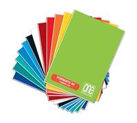 Blasetti - Paquet de 10 One Color - Cahier de composition - Format A5 (15x21) - Couverture en carton de couleurs assorties - 20 feuilles en papier usomano 80 g/m² certifié FSC - Lignage 5M