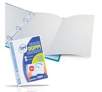 Blasetti - Pièces de rechange DOPPI idéales pour les schémas, recherches, dessins. Feuilles format A4 double, papier de 100 g, avec trous de stockage - Quadretti 5M