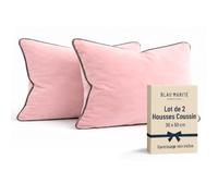 Blau Marité Lot de 2 Housses de Coussin rectangulaires en Velours Doux avec Passepoil contrasté, pour canapé, lit, Salon et Chambre, Rose et Gris 30x50 cm