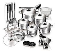 BLAUMANN Set de 27 ustensiles de cuisine en acier inoxydable Jumbo Gourmet Line BL-3134