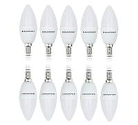 Blaupunkt Ampoule LED E14 - Bougie - Éclairages pour Pièces - 6.8W - Remplacement de 50W - Dépolie - Blanc Chaud 2700K - 640 lumens - Lampe Économe en Énergie et en Coûts - Lot de 10