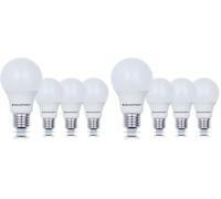 Blaupunkt Ampoule LED E27 - Classique A60 - Éclairages pour Pièces - 6W - Remplacement de 48W - Dépolie - Blanc Chaud 2700K - 570 lumens - Lampe Économe en Énergie et en Coûts - Lot de 8