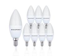 Ampoule LED Blaupunkt Bougie, culot à vis E14, 7W remplace ampoule 50W, blanc naturel 4000K, lumière naturelle neutre jour, Intensité non variable, 595 lumens, intérieur extérieur, lot de 8