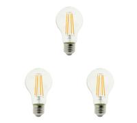 Blaupunkt Ampoule LED Vintage Filament A60 E27 - Éclairages pour Pièces - 8W - Remplacement de 75W - Blanc Chaud 2700K - 1055 lumens - Décorative - Retro - Lot de 3