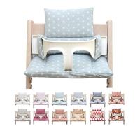 Blausberg Baby - Coussin Set compatible avec Tripp Trapp de Stokke, tous les matériaux sont certifiés OEKO-TEX Standard 100 - Happy Star Vert sauge