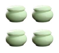 Blausky 1 verre en céramique avec couvercle, polyvalent, petit verre, sucrier, mini boîte à café pour le stockage et le remplissage pour gloss à lèvres, café, sucre, thé, épices, vert, 3,3 x 2,3 cm