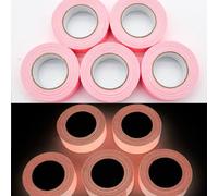 Blausky Lot de 5 rouleaux de ruban adhésif fluorescent - Ruban d'avertissement lumineux - Ruban de marquage autocollant pour escaliers, échelles, sols glissants, intérieur et extérieur - Rose - 3 cm x