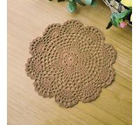 Blausky Lot de 6 napperons ronds brodés, napperons au crochet, napperons en dentelle, set de table, petit chemin de table en crochet en coton, sets de table pour tasses, bols, assiettes, vases