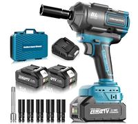 blayram 1200Nm Cle a Choc Sans Fil Brushless Compatible avec Makita 18V Batteries, 1/2 pouce Boulonneuse a Choc avec 2x4.0Ah Batterie Choc avec 5 Douilles pour Voiture Maison