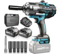 blayram 2000Nm Cle a Choc Sans Fil Brushless Compatible avec Makita 18V Batteries, 1/2 pouce Boulonneuse a Choc avec 2x4.0Ah Batterie Choc avec 5 Douilles pour Voiture Maison