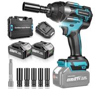 blayram 800Nm Cle a Choc Sans Fil Brushless Compatible avec Makita 18V Batteries, 1/2 pouce Boulonneuse a Choc avec 2x4.0Ah Batterie Choc avec 5 Douilles pour Voiture Maison