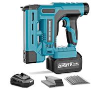 blayram Cloueuse Electrique Sans Fil Régulation de Profondeur Compatible avec Makita 18V Batterie avec 1 batterie de 4,0 Ah, 1000 clous et 1000 agrafes pour le bois, le bricolage et le rembourrage