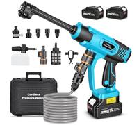 blayram Nettoyeur Haute Pression sans Fil 100 Bar, Nettoyeur à Pression Mobile Compatible avec Batteries Makita 18V, avec 2 Batteries 4,0 Ah, Buse Pivotante 6 en 1,Tuyau De 5M, Nettoyer Les Voitures