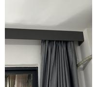 Blazea Tringle Rideau Caisson de Tringle à Rideaux de Plafond sans Rail, Bloc Occultant pour Rideaux, Corniche de Fenêtre, Panneau de Cantonnière Dissimulé pour Stores(Black,9ft (274.3cm))