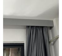 Blazea Tringle Rideau Caisson de Tringle à Rideaux de Plafond sans Rail, Bloc Occultant pour Rideaux, Corniche de Fenêtre, Panneau de Cantonnière Dissimulé pour Stores(Gray,12ft (365.8cm))