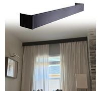 Blazea Tringle Rideau Cantonnières Modernes pour Corniche, Panneau de Cantonnière de Plafond sans Rails, Caisson de Cantonnière Décoratif pour Rideau Occultant(Black,14.5ft (442cm))