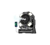 BLBS Ventilateur brumisateur portable à piles 24000 mAh avec télécommande de 8 m, 4 vitesses de vent, capacité d'eau de 300 ml, 3 modes d'éclairage, idéal pour le camping, l'extérieur et une