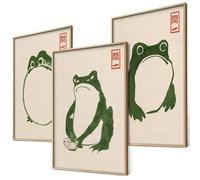 BLCKART Hoji Lot de posters Ukiyo-e - Art japonais - Décoration murale - Pour chambre à coucher et salon - 3 x A4 - Sans cadre