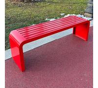 BLCKTIGR Banc Métallique Extérieur avec Cadre en Fer coloré, Banc de Parc Acier résistant à la Rouille, Assise terrasse Tout Temps pour Usage Public et privé(Red,120 * 45 * 40cm/47.3 * 18 * 16in)